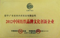 2012中国纺织品牌文化创新企业