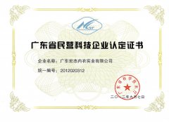 广东省民营科技企业证书