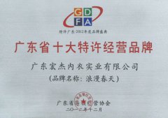 广东省十大特许经营品牌