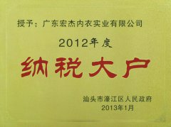 2012年度濠江区纳税大户