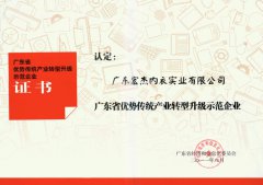 广东优势传统产业转型升级示范企业