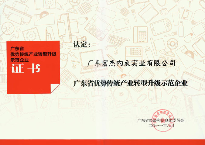 广东优势传统产业转型升级示范企业